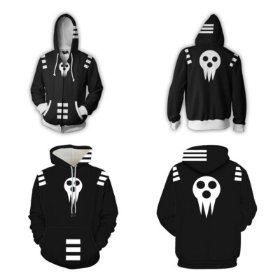 Cosplay Soul Eater 3D Hoodies Erwachsene Dünne Sweatshirts Jacken Mäntel Kostüme