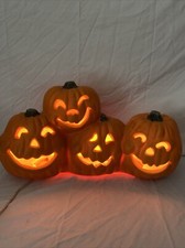 LARGE 18" STACKED CLUSTER LIGHT UP PUMPKIN JACK 'O LANTERN HALLOWEEN Blow Mold