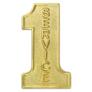 Authentic PinMart's Gold Plated Number One #1 Service Employee Recognition Lapel Pin