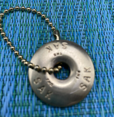 The SAK Gold Round Disc Ball Chain Fob Bag Charm Hang Tag Keychain Replacement