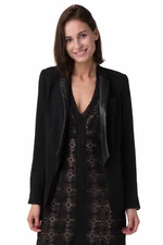 STUNNING GUESS Blazer Jacket Size S Black Hook Front Peak Lapel Collar