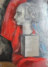 Still life with sculpture oil painting