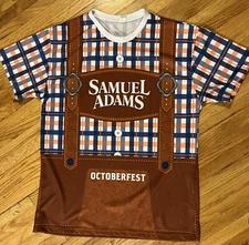 Unisex Samuel Adams Oktoberfest T Shirt Size Large Beer Mock Lederhosen