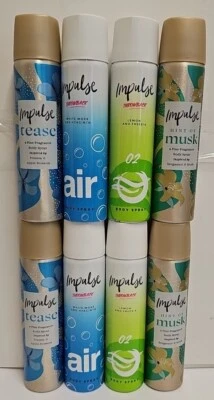 impulse body spray 75ML X 6 CANS , 4 VARIANTS