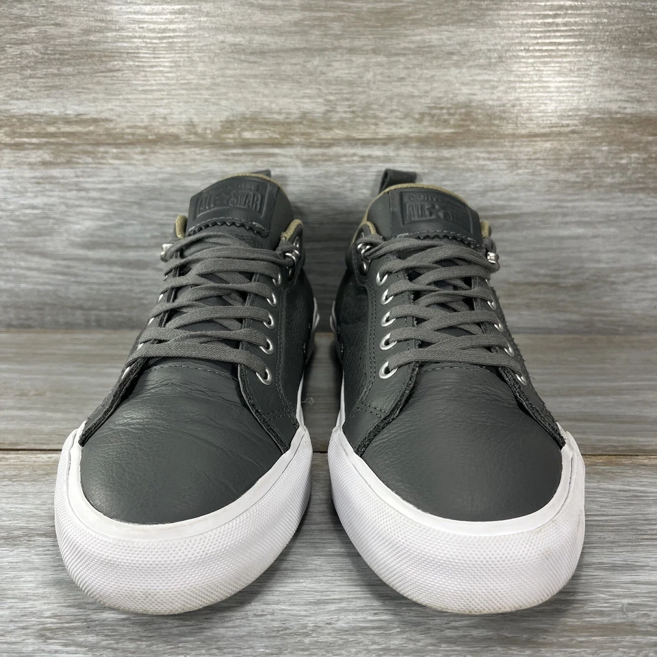 Tênis Converse Feminino All-Star Couro Cinza Perfurado Top Baixo Tamanho 8.5 - Imagem 2 de 4