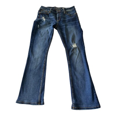 Miss Me Jeans Women's 29 Slim Bootcut Rhinestone Pockets Light