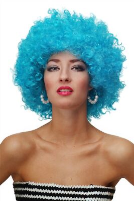 Perücke Afroperücke Afro 70er Jahre Party Funk Funky Disco Foxy Blau PW0011-PC40