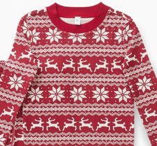 Pottery Barn Kids Classic Fair Isle Adult Organic Christmas Pajama Set
