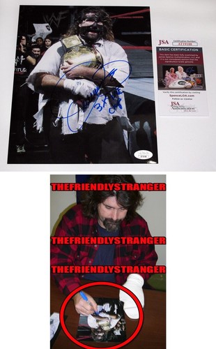 Mick Foley signed "MANKIND" 8x10 Photo EXACT PROOF e "3x WWE Champ" Inscript JSA