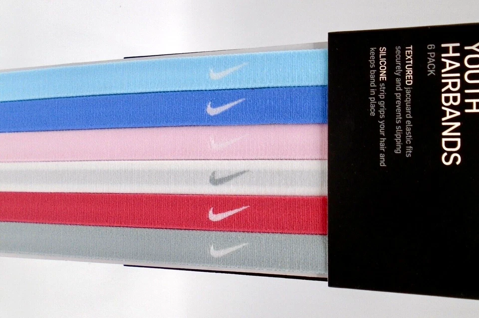 Pacote com 6 tiaras Nike juvenis sortidas 6PK Copa/polar/rosa - Imagem 2 de 4