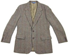 Pendleton Sports Coat Brown Herringbone Virgin Wool 44L Long Made in USA