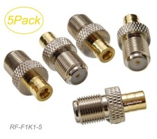5-Pack F-Type Female to SMB Female 50-ohm Coax Antenna Adapters, RF-F1K1-5