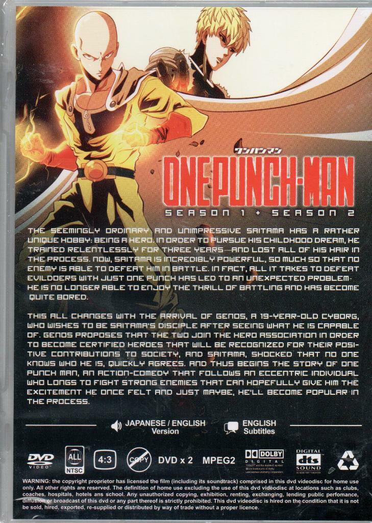 Japanese Drama One Punch Man Season 1+2 Blu-ray Free Region English Sub  Boxed