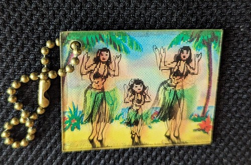 1960's Hawaii Hula Dancers VARI-VUE Animation Flicker Flasher Keychain Maui - Picture 3 of 6