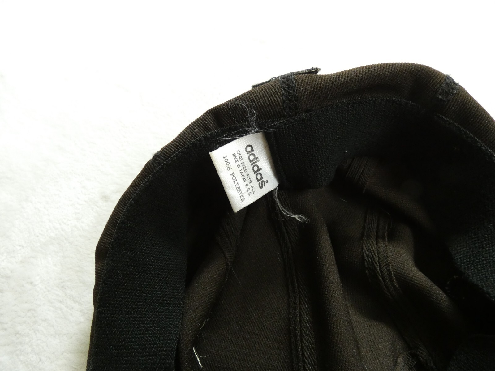 VTG Adidas Faded Black 5-Panel Spellout Logo Hat Cap Cycling Skate 90s