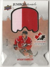 2016-17 UD Team Canada Juniors Jumbo Materials #JSAB Anthony Beauvillier 15/75