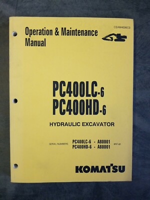 Komatsu PC400LC-6 PC400HD-6 Hydraulic Excavator Operation And Maintenance Manual