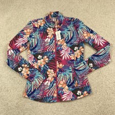 Tommy Bahama Womens Small Full Zip Jacket Floral Multicolor New Golf  Tennis