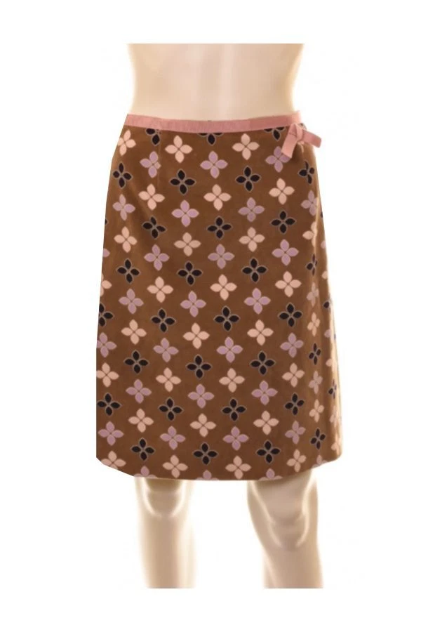 ETCETERA women’s floral print velvety cotton skirt Sz 6
