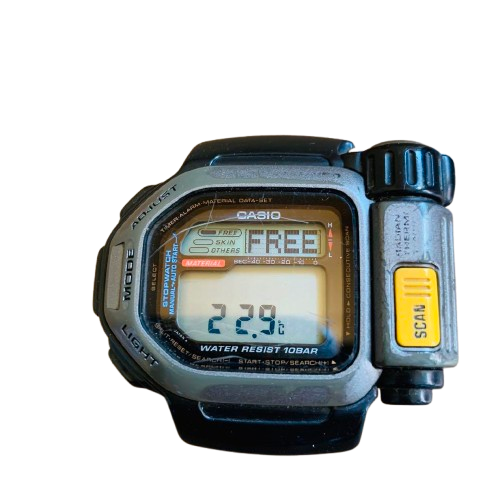 Casio TSR 100 Thermal Scanner Color Black Digital Men's Watch Used