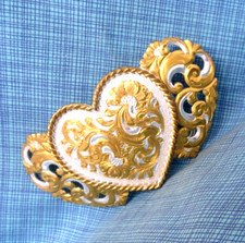 Cowgirls Heart Scroll Belt Buckle Classic Western Filigree Vtg Crumrine.NOX946