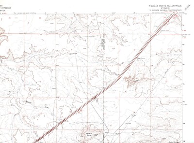 Wildcat Butte Quadrangle Wyoming 1964 USGS Topo Map 7.5 Minute Topographic
