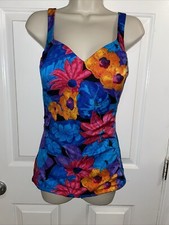 Roxanne Swimsuit Size 14 Bra 36C Tropical Print Swimsuit Women Vintage