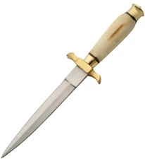 Commando Fixed Knife 5.75" Stainless Steel Dagger Blade Smooth Bone Handle 3105B