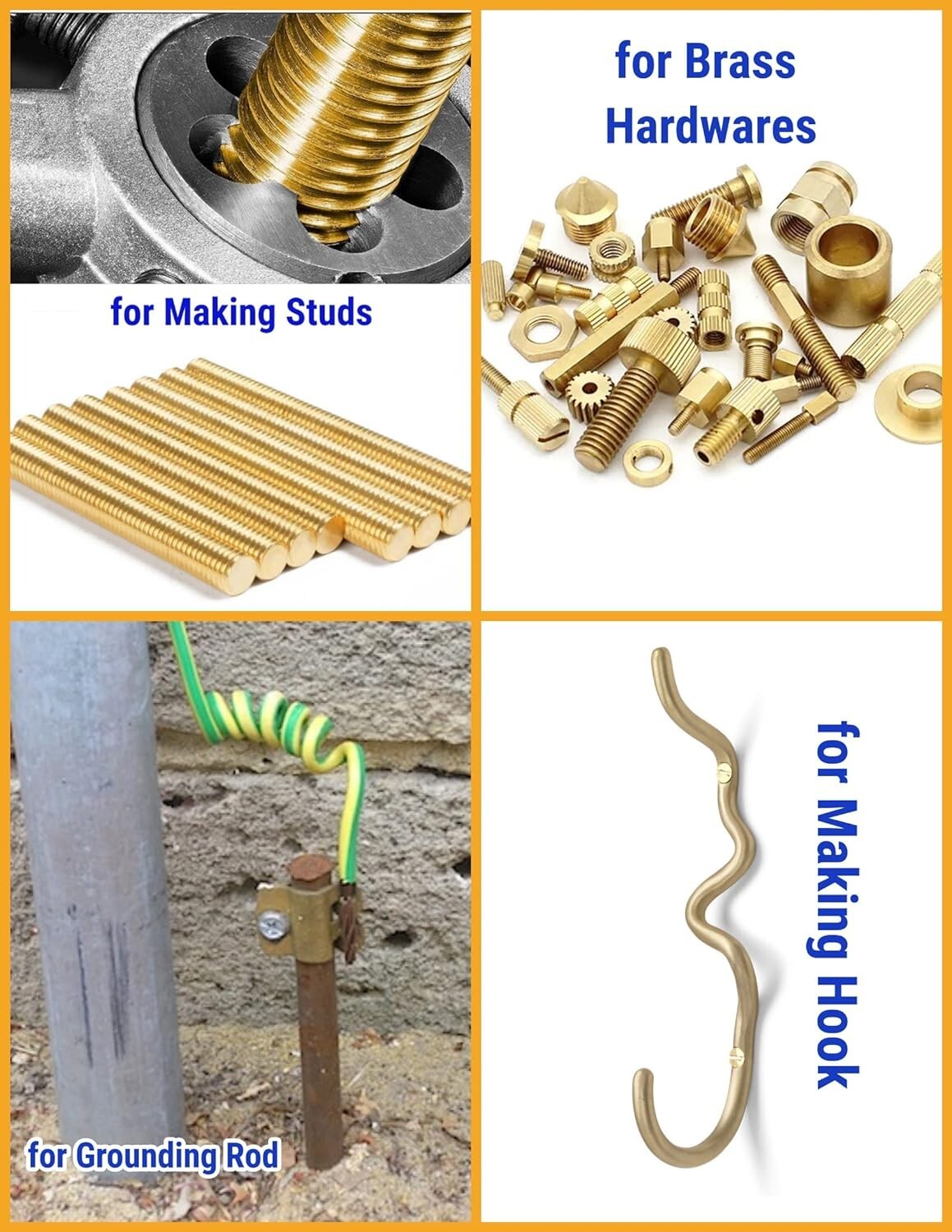 Brass Rods 3/16 X 12",6Pcs,Knife Handle Material,Knife Handle Pins