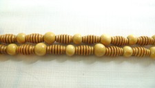 34 Assorted Wood Beads Round  Barrel Jewelry Crafts