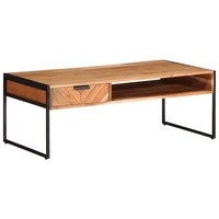 Couchtisch 110X55X40 Cm Massivholz Akazie Beistelltisch Wohnzimmertisch Vidaxl