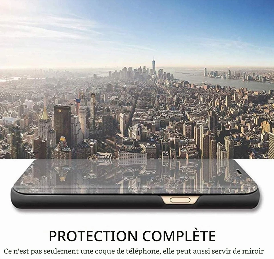 Coque LEYAN pour Samsung Galaxy S21 5G, Étui Miroir Antichoc, Argent - Photo 3/4