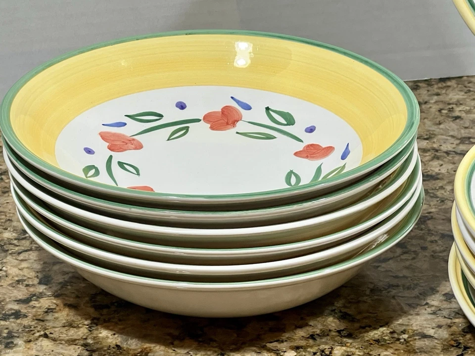 Juego de vajilla Libbey Spring Garden floral 18 piezas 6 ajustes de lugar colores vibrantes Foto 3 de 4