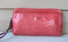 Coach womens wallet Wristlet Leather Rose-Red Cards