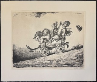 A. Paul Weber We are over Berg lithograph on laid paper 1975 autographed