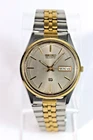 Vintage Seiko SQ Quartz 5H23-7009 Two-Tone Silver Dial Men's Watch – Running
