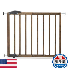Dreambaby Nottingham Rustic Wooden Baby Gate for Stairs Doorways 27.5-41"