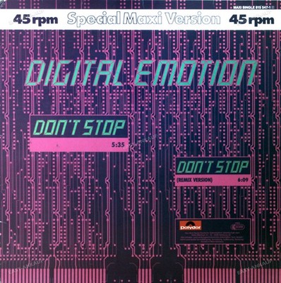 Digital Emotion - Don't Stop Maxi (VG/VG-) .´