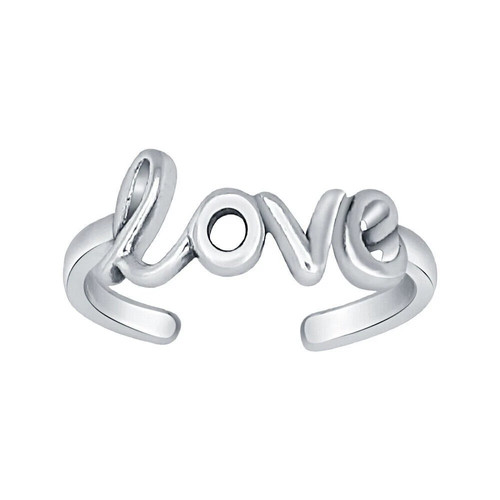 Impresionante anillo ajustable Love enchapado en oro blanco de 14K para mujer - Imagen 3 de 11