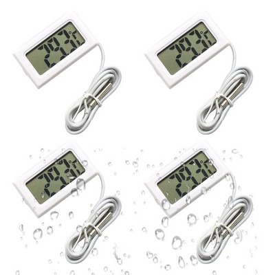 Digitales LCD Thermometer 4er Pack Heizkörperausgleich mit Weiß 