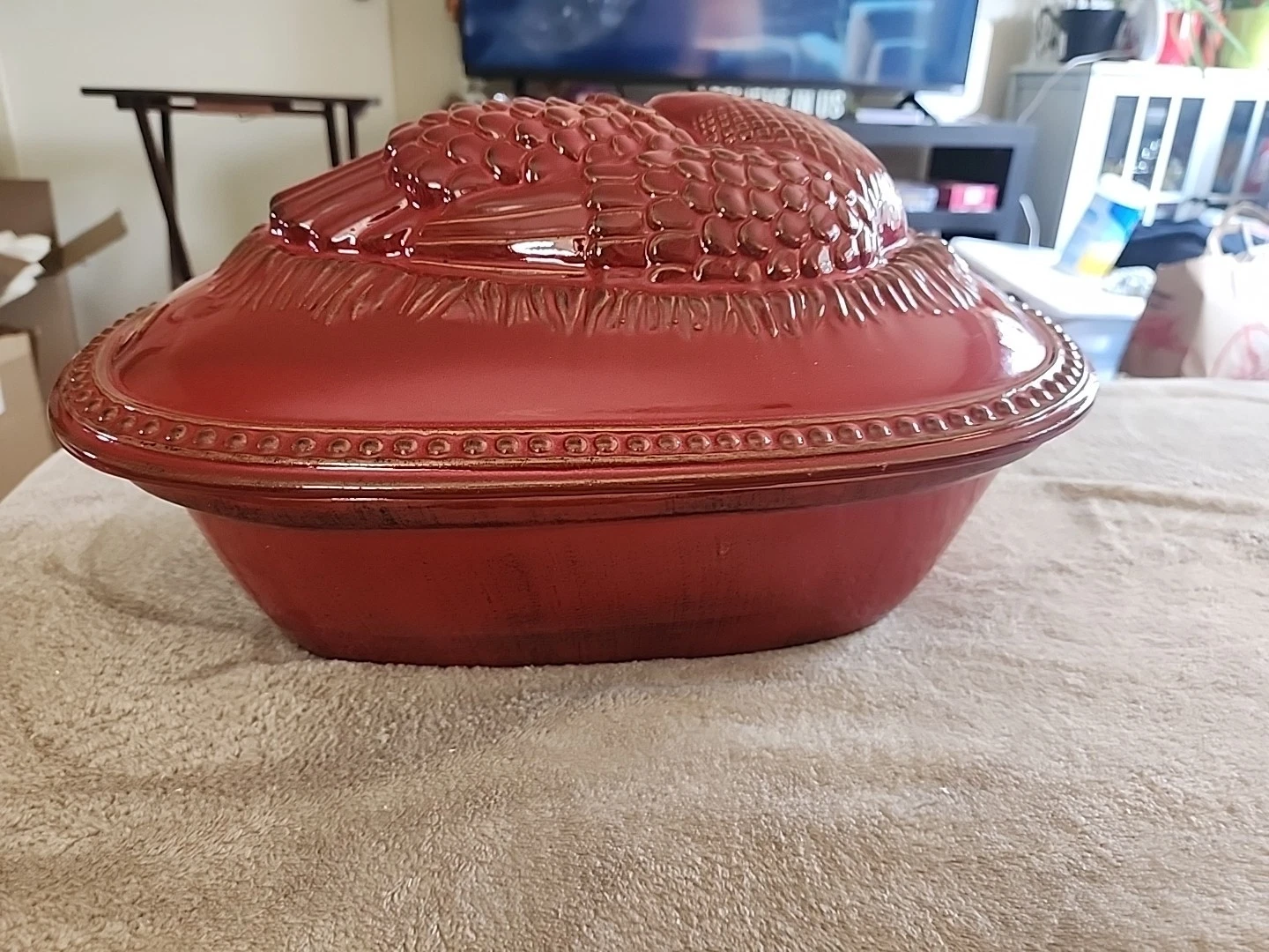 Noemi Ceramiche Red Terracotta Turkey/Chicken Roaster 15 By 9