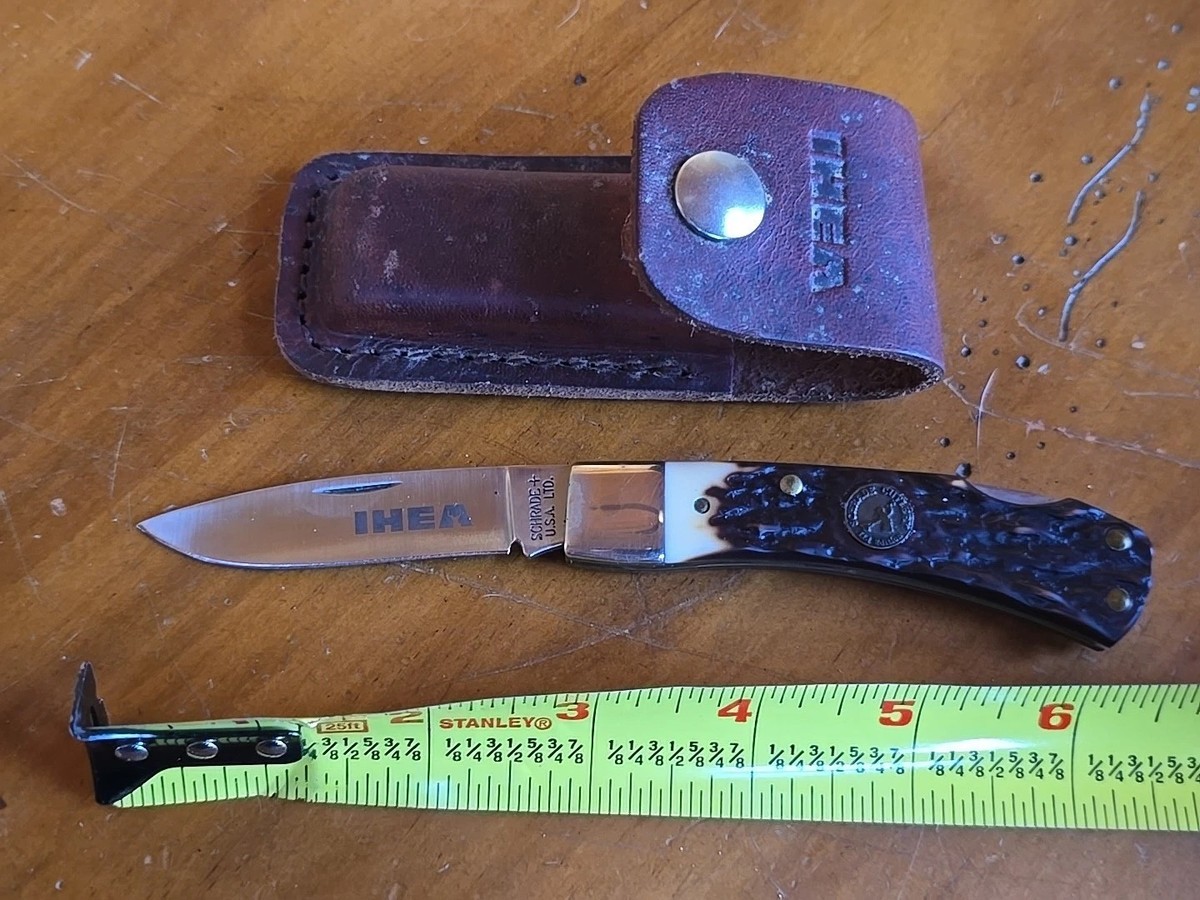 Schrade + Bruin Knife Limited Edition IHEA USA made W Sheath 1980s