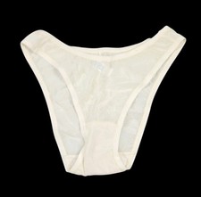 Vintage Maidenform Viva La Tanga Ivory Panties Size 6 Sissy Panty Sheer Mesh