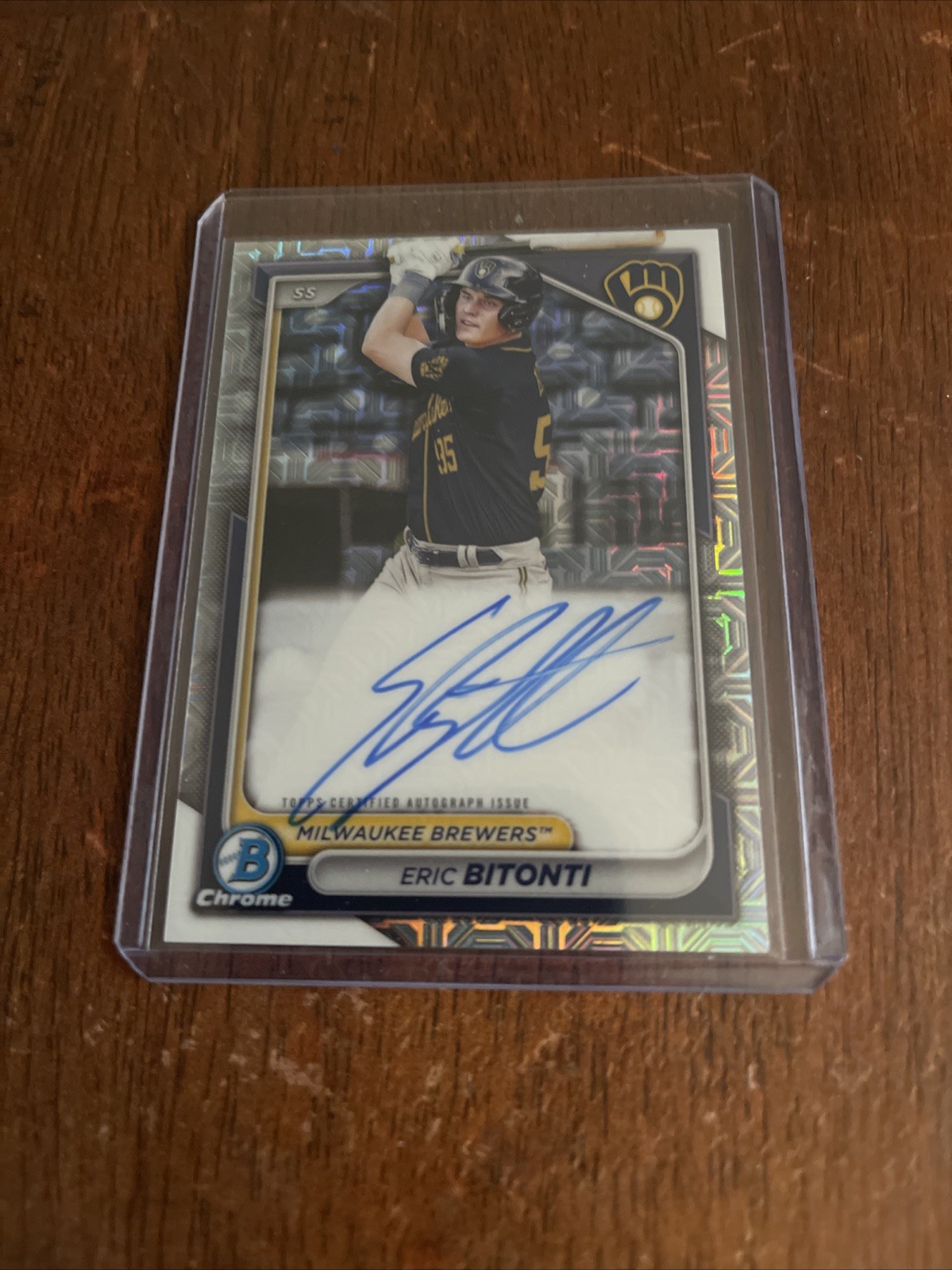2024 Bowman Mega Box Eric Bitonti Chrome Prospect Auto Mojo Refractor BMA-EBI