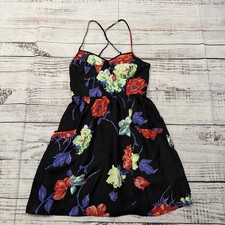 AMERICAN EAGLE BLACK FLORAL DRESS SIZE SMALL