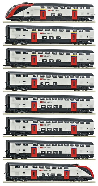 Roco H0 7720007 - 8-Tlg. Set: Doppelstockzug Rabe 502 Ac Digital (Sbb)-image