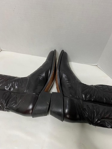 BOTAS VAQUERAS HOMBRE TALLA 8.5 EW CUERO MARRÓN HECHAS EN EE. UU. - Imagen 6 de 9