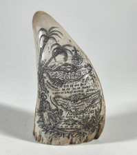 Scrimshaw Sperm whale tooth RESIN REPRODUCTION 