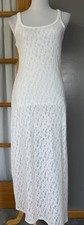 Aerie Floral Lace Intimates Maxi Dress Sz M White Sleeveless Lined Boho Cottage