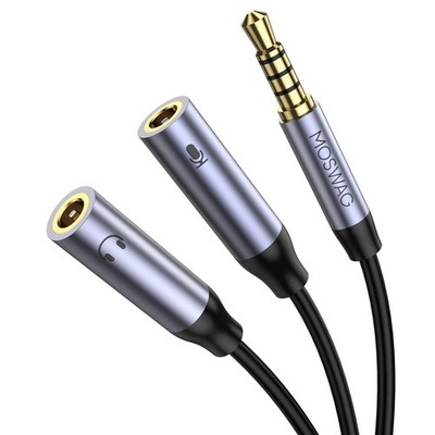 3.5mm Headset Mic Splitter Adapter Hi-Fi Sound Audio für PC Laptop Smartphone